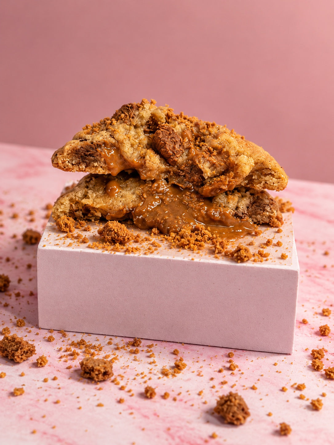 Cookie chocolat blanc framboise — intérieur